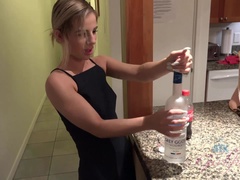 素人, ビーチ, ブロンド, 彼女, ヌード, アウトドア, タトゥー, オッパイの