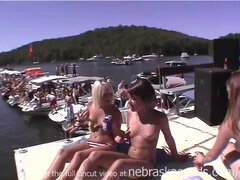 drinking beer and partying naked in the sun