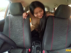 Asiatisch, Schwarz, Auto, Natürlich, Zierlich