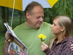 Mooi, Blond, Pijpbeurt, Handbeurt, Zoenen, Buiten, Tiener, Tieten likken