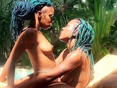 Romantic honeymoon in Tulum with some sweet smooching and playful tribbing