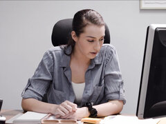 Grote mammen, Likken, Geld, Kantoor, Secretaresse, Student, Lang, Vrouw