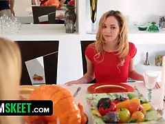 デカパイ, フェラチオ, フォアサム, Hd, オージー, パーティ, ティーン, 三人