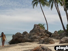 18 ans, Cul, Nana, Plage, Brunette brune, Mignonne, Adolescente, Nénés