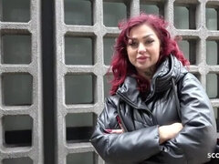 デカパイ, ドイツ人, ハードコア, 自家製, レザー, 赤毛, ラフ, ティーン