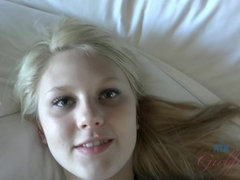 Enthousiasteling, Blond, Sperma, Voetbeurt, Vriendin, Kut duiken, Mager, Slapen