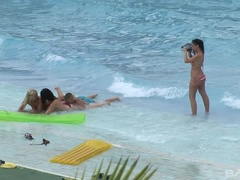 Anal, Rubia, Morena, Hembra, Al aire libre, Perforación, Trio