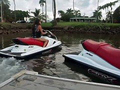 Badass babes in topless learned jetski
