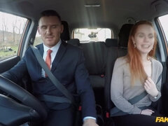 Redhead hottie Ella Hughes seduced her driving instructor
