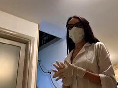 Sexy nurse in gloves gets fucked hard