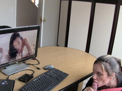 Cul, Couple, Éjaculation interne, En levrette, Hard, Jeans, Mature, Bureau