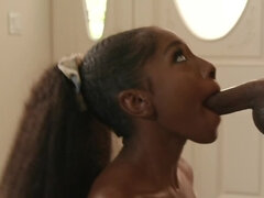 Grosse bite, Noire, Brunette brune, En levrette, Noir ébène, Faciale, Adolescente, Pute