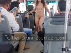 Brazilian gets nude in public transport (Annie)
