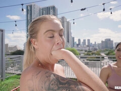 Slutty Asian girl sucks JMac's cock before getting laid