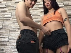 18 jaar, Enthousiasteling, Tante, Grote lul, Vriendje, Huisgemaakt, Indisch, Mager