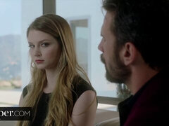 Blasen, Braunhaarige, Hundestellung, Kleid, Frau frau mann, Milf, Schuhe, Flotter dreier