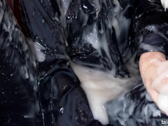 Blondine, Dildo, Hardcore, Latex, Masturbation, Abendanzug, Ablutschen, Titten