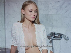 最高, ブロンド, 指いじり, 目瞪口呆, 手コキする, オナニー, 一人, オッパイの