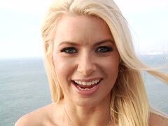 Anikka Albrite in a sexy swimsuit posing outdoor