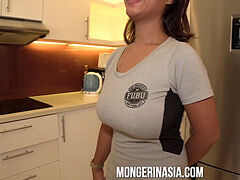 Aziatisch, Grote lul, Pijpbeurt, Filippijnse vrouw, Vrijster, Realiteit, Geschoren, Kousen