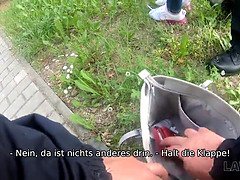 Grote mammen, Hondjeshouding, Europees, Hd, Kantoor, Politie, Ruw, Tieten likken