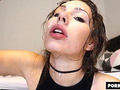 Watch Eatworldalex's submissive throat get mercilessly deepthroated & face fucked in this extreme cum-on-face action