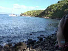 Playa, Bikini, Rubia, Novia, Al aire libre, Público, Coño, Afeitado