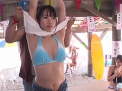 アジア人, ビーチ, 美人, フェラチオ, イマラチオ, Hd, 天然, 乳首