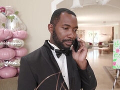 黒人, 結婚, 茶髪の, イく瞬間, バック, 黒人, 異人種間, オッパイの