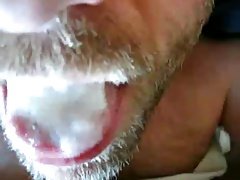 Cumming on my buddy's tongue close-up