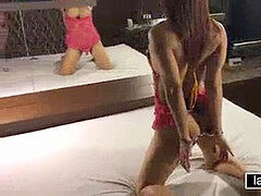 アジア人, お尻, フェラチオ, ボンデージ, レディボーイ, ハメ撮り, シーメール, タイ