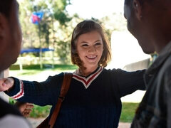 Negro, Rubia, Mamada, Sexo duro, Chupando, Tatuaje, Adolescente, Trio