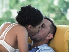 Amazing hot brunette fucked hard