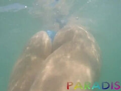 Strand, Badpak, Pijpbeurt, Bruinharig, Vriendin, Hardcore, Ondergoed, Buiten