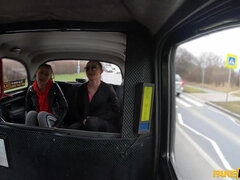 Two rebellious twins having fun with their taxi driver