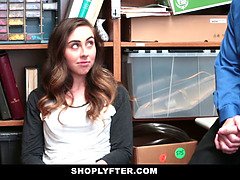 Lexi Lovell caught in threesome & facialized by horny shoplifters