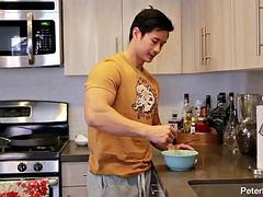 デカチン, ゲイ, 手コキする, オナニー, 一人