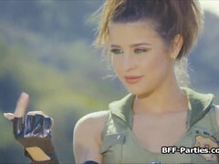 Минет, Вчетвером, Подружка, Группа, Секс без цензуры, Вечеринка, Молоденькие, Униформа