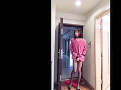 Amateur, Asiático, Pajearse, Transexual asiatica, Masturbación, Solo, Adolescente, Tetas