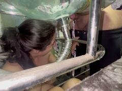 Stepsister Namiqsein receives a facial cumshot through the sink slot