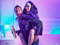 デカチン, フェラチオ, 茶髪の, 自然山雀, 尼, ガリガリ, ティーン, オッパイの