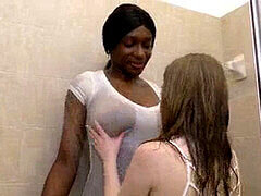 Cuarto de baño, Casero, Jeans, Besar, Enano, Pequeña, Sexo soft, Alto