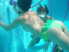 Lesbiana, Masturbación, Desnudo, Orgasmo, Hermanas, Adolescente, Bajo el agua