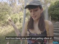 美女, デカパイ, フェラチオ, 巨乳な, ラティーナ, 公共, 馬乗り, スペイン人