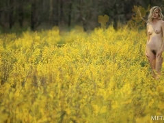 Blondine, Behaart, Nippel, Im freien, Solo