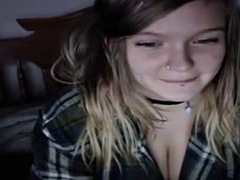 busty teen flashes her boobs on webcam