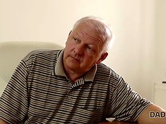 Ornella Morgan's young pussy gets filled with Old Man's cum after hard fucking