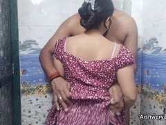 Steamy Indian Bhabhi Aishwarya gives handjob and gets cummed on her panties