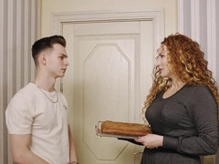 Blondine, Blasen, Schwanz, Küche, Reif, Milf, Russisch, Strümpfe