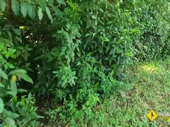 デカ尻, デカチン, フェラチオ, 茶髪の, イマラチオ, バック, アウトドア, ラフ